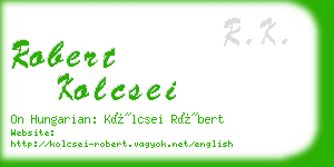 robert kolcsei business card